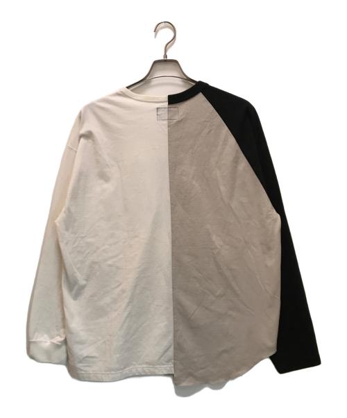 THE NORTHFACE PURPLELABEL（ザ・ノースフェイス パープルレーベル）THE NORTHFACE PURPLELABEL (ザ・ノースフェイス パープルレーベル) ハイバルキー ジャージー L/S ロゴTee ホワイト×グレー サイズ:Lの古着・服飾アイテム