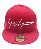 New Era×Yohji Yamamoto pour hommeニューエラ×ヨウジヤマモト プールオム）の古着「コラボロゴベースボールキャップ」｜レッド