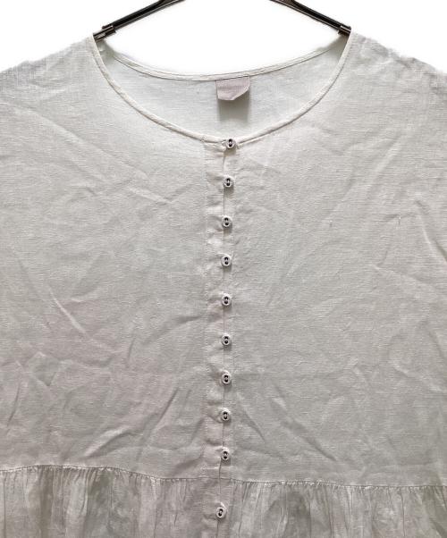 TSUHARU by samansa Mos2（ツハル バイ サマンサモスモス）TSUHARU by samansa Mos2 (ツハル バイ サマンサモスモス) リネンブラウスワンピース ホワイト サイズ:FREEの古着・服飾アイテム