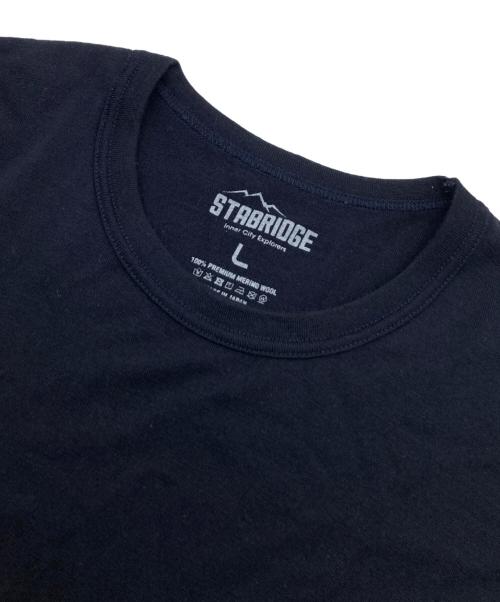 STABRIDGE（スタブリッジ）STABRIDGE (スタブリッジ) プレミアムメリノウールカットソー ブラック サイズ:Lの古着・服飾アイテム