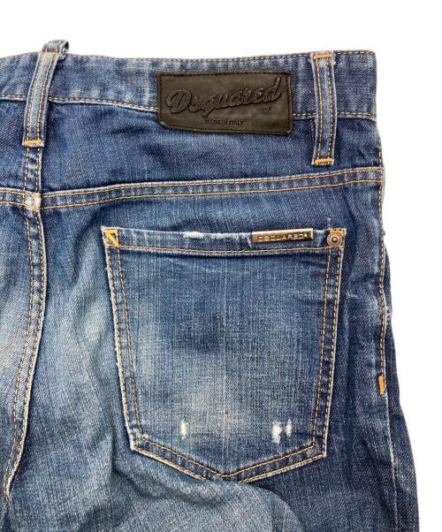 DSQUARED2（ディースクエアード）DSQUARED2 (ディースクエアード) ダメージ加工ストレッチスキニーデニムパンツ インディゴ サイズ:44の古着・服飾アイテム