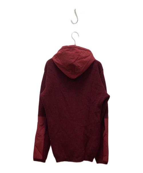 BURBERRY BLACK LABEL（バーバリーブラックレーベル）BURBERRY BLACK LABEL (バーバリーブラックレーベル) フード裏ノバチェックニットジップパーカー パープル サイズ:2の古着・服飾アイテム