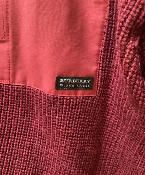 BURBERRY BLACK LABEL（バーバリーブラックレーベル）BURBERRY BLACK LABEL (バーバリーブラックレーベル) フード裏ノバチェックニットジップパーカー パープル サイズ:2の古着・服飾アイテム