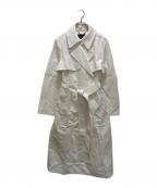 BANANA REPUBLICバナナリパブリック）の古着「リネンブレンド トレンチコート」｜ホワイト