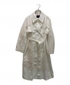 BANANA REPUBLICバナナリパブリック）の古着「リネンブレンド トレンチコート」｜ホワイト