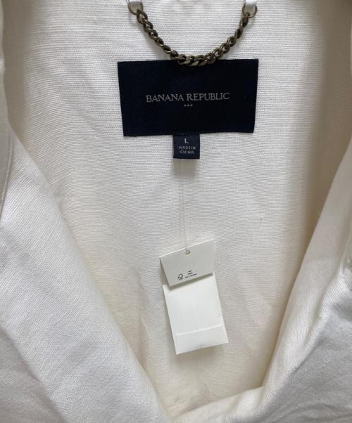 BANANA REPUBLIC（バナナリパブリック）BANANA REPUBLIC (バナナリパブリック) リネンブレンド トレンチコート ホワイト サイズ:L 未使用品の古着・服飾アイテム