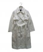 BANANA REPUBLICバナナリパブリック）の古着「リネンブレンドトレンチコート」｜ホワイト