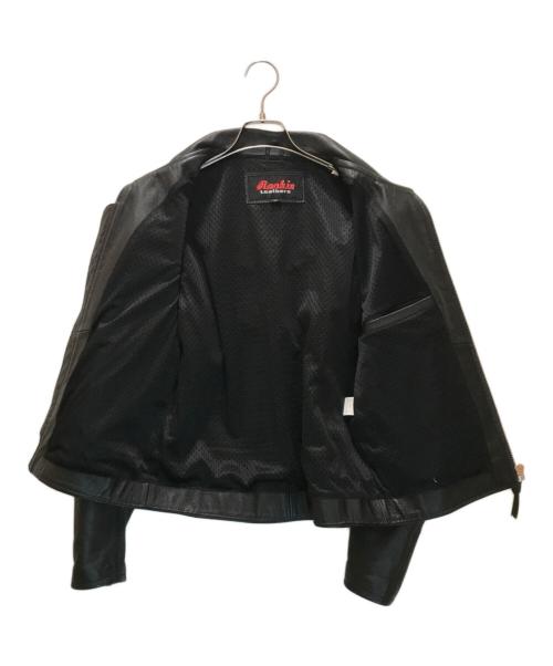 Rookie Leathers（ルーキーレザー）Rookie Leathers (ルーキーレザー) 襟付シングルライダースジャケット ブラック サイズ:Mの古着・服飾アイテム