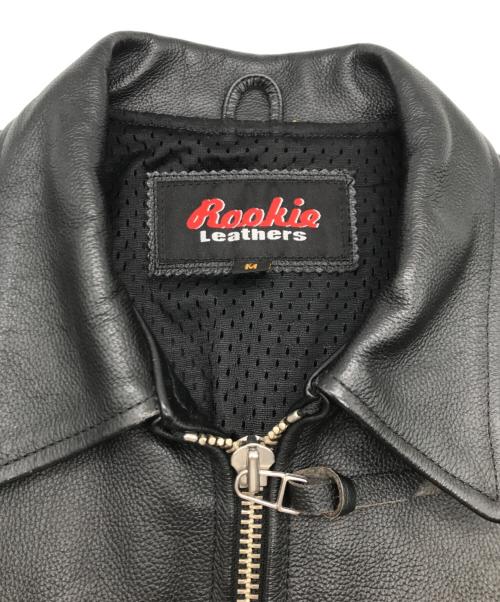 Rookie Leathers（ルーキーレザー）Rookie Leathers (ルーキーレザー) 襟付シングルライダースジャケット ブラック サイズ:Mの古着・服飾アイテム