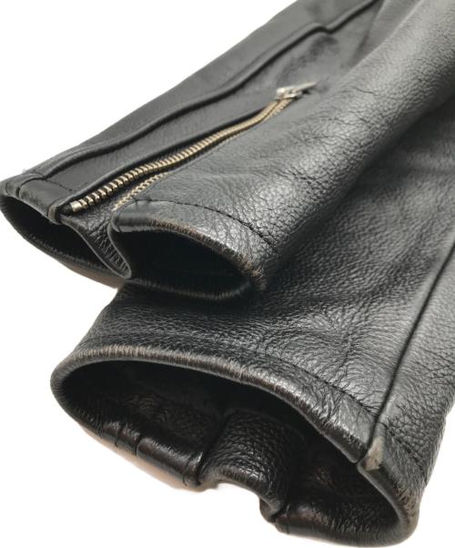 Rookie Leathers（ルーキーレザー）Rookie Leathers (ルーキーレザー) 襟付シングルライダースジャケット ブラック サイズ:Mの古着・服飾アイテム
