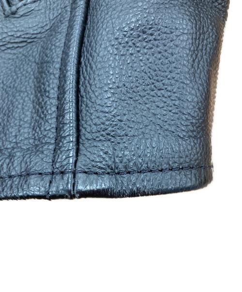 Rookie Leathers（ルーキーレザー）Rookie Leathers (ルーキーレザー) 襟付シングルライダースジャケット ブラック サイズ:Mの古着・服飾アイテム