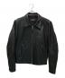 Rookie Leathers（ルーキーレザー）の古着「襟付シングルライダースジャケット」｜ブラック