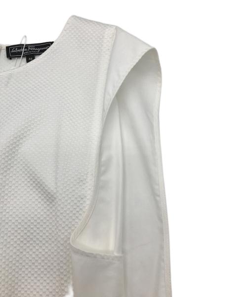 Salvatore Ferragamo（サルヴァトーレ フェラガモ）Salvatore Ferragamo (サルヴァトーレ フェラガモ) ノースリーブワンピース ホワイト サイズ:48の古着・服飾アイテム