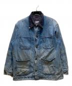 madewellメイドウェル）の古着「ヴィンテージ裏地ブランケットデニムカバーオール」｜インディゴ