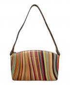 PAUL SMITHポールスミス）の古着「マルチストライプワンショルダーバッグ」｜ベージュ