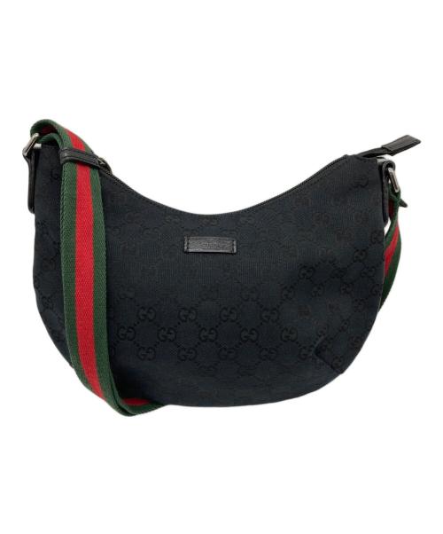 GUCCI（グッチ）GUCCI (グッチ) GGキャンバス ショルダーバッグ ブラックの古着・服飾アイテム