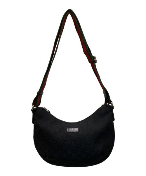 GUCCI（グッチ）GUCCI (グッチ) GGキャンバス ショルダーバッグ ブラックの古着・服飾アイテム