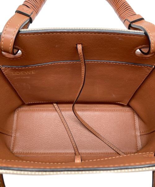 LOEWE（ロエベ）LOEWE (ロエベ) アナグラムミニトートバッグ エクリュ×タンの古着・服飾アイテム
