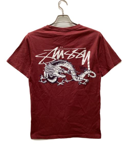 stussy（ステューシー）stussy (ステューシー) ドラゴンプリントTシャツ ブラウン サイズ:Sの古着・服飾アイテム
