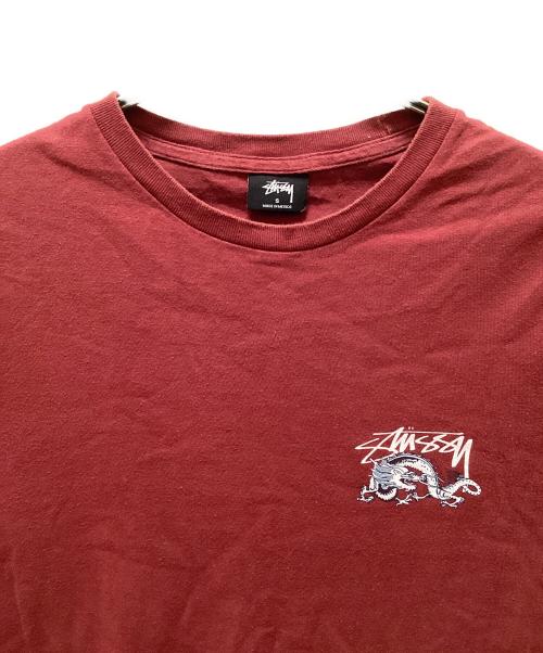 stussy（ステューシー）stussy (ステューシー) ドラゴンプリントTシャツ ブラウン サイズ:Sの古着・服飾アイテム
