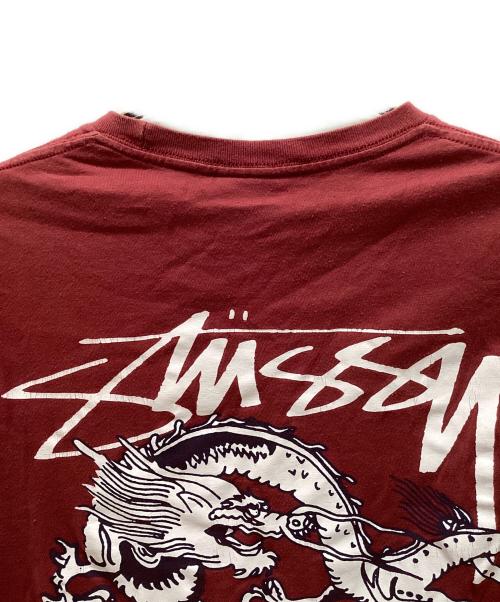stussy（ステューシー）stussy (ステューシー) ドラゴンプリントTシャツ ブラウン サイズ:Sの古着・服飾アイテム