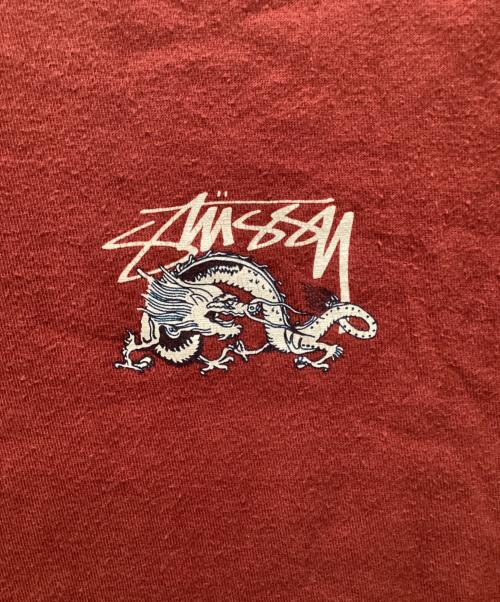 stussy（ステューシー）stussy (ステューシー) ドラゴンプリントTシャツ ブラウン サイズ:Sの古着・服飾アイテム