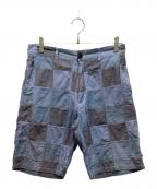 stussyステューシー）の古着「パッチワークショーツ」｜ブルー