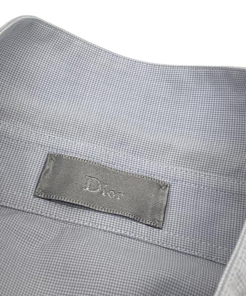 DIOR HOMME（ディオール オム）DIOR HOMME (ディオール オム) Bee刺繍 比翼ドレスシャツ ブルー サイズ:37の古着・服飾アイテム