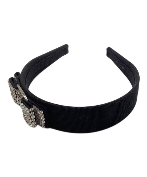 Salvatore Ferragamo（サルヴァトーレ フェラガモ）Salvatore Ferragamo (サルヴァトーレ フェラガモ) ヴァラリボンクリスタル カチューシャ ブラックの古着・服飾アイテム