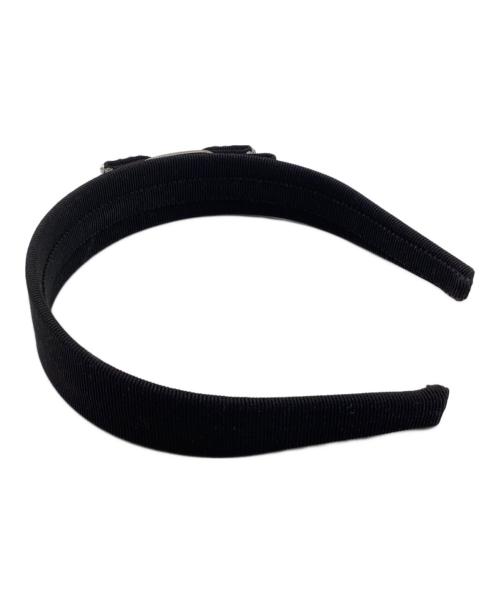 Salvatore Ferragamo（サルヴァトーレ フェラガモ）Salvatore Ferragamo (サルヴァトーレ フェラガモ) ヴァラリボンクリスタル カチューシャ ブラックの古着・服飾アイテム