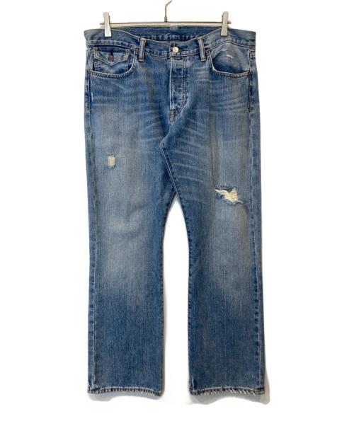 POLO RALPH LAUREN（ポロ・ラルフローレン）POLO RALPH LAUREN (ポロ・ラルフローレン) ダメージデニムパンツ ブルー サイズ:35/30の古着・服飾アイテム