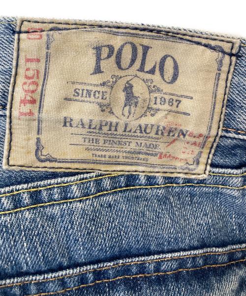 POLO RALPH LAUREN（ポロ・ラルフローレン）POLO RALPH LAUREN (ポロ・ラルフローレン) ダメージデニムパンツ ブルー サイズ:35/30の古着・服飾アイテム