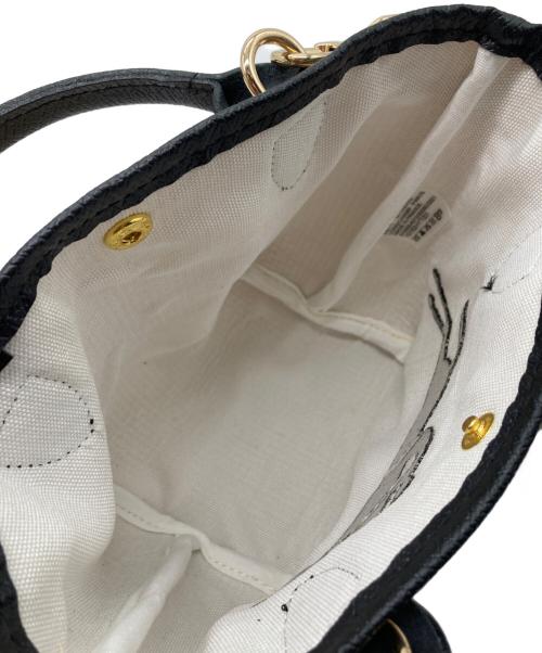 LONGCHAMP（ロンシャン）LONGCHAMP (ロンシャン) ル プリアージュ サントロペ 2WAYミニカゴバッグ ベージュ×ブラックの古着・服飾アイテム