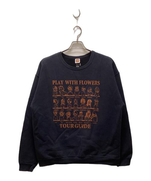 SEESEE（シーシー）SEESEE (シーシー) FRUIT OF THE LOOM (フルーツオブザルーム) コラボプリントスウェット ブラック サイズ:Lの古着・服飾アイテム