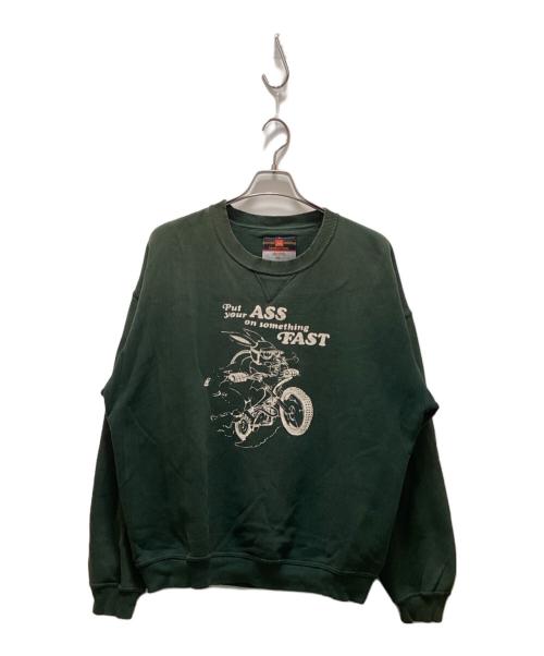 RUSSELL ATHLETIC（ラッセルアスレチック）RUSSELL ATHLETIC (ラッセルアスレチック) プリントスウェット グリーン サイズ:2XLの古着・服飾アイテム