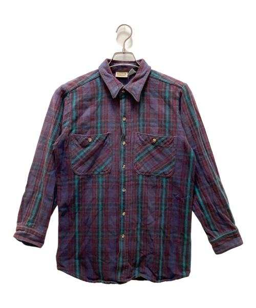 FIVE BROTHER（ファイブブラザー）FIVE BROTHER (ファイブブラザー) チェックネルシャツ パープル サイズ: Lの古着・服飾アイテム