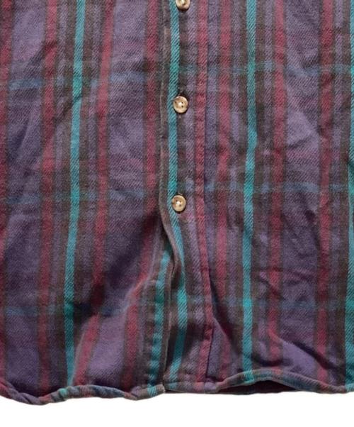 FIVE BROTHER（ファイブブラザー）FIVE BROTHER (ファイブブラザー) チェックネルシャツ パープル サイズ: Lの古着・服飾アイテム