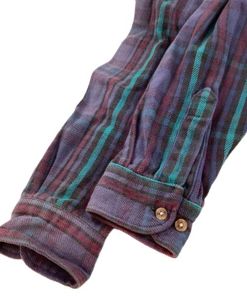 FIVE BROTHER（ファイブブラザー）FIVE BROTHER (ファイブブラザー) チェックネルシャツ パープル サイズ: Lの古着・服飾アイテム