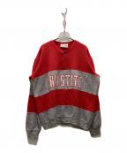 Nutmeg Milksナツメグ ミルズ）の古着「ヴィンテージヘンリーネックスウェット」｜グレー×レッド