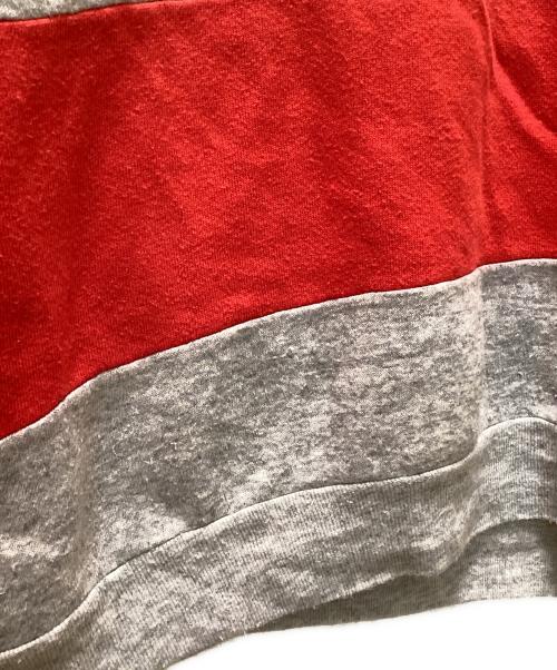 Nutmeg Milks（ナツメグ ミルズ）Nutmeg Milks (ナツメグ ミルズ) ヴィンテージヘンリーネックスウェット グレー×レッド サイズ:Lの古着・服飾アイテム