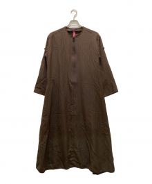 TAKESHI KOSAKA by Y's Pink Label（タケシコウサカ バイ ワイズピンクレーベル）の古着「ウールストライプワンピース」｜ブラウン