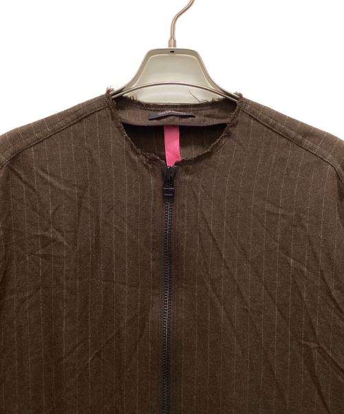 TAKESHI KOSAKA by Y's Pink Label（タケシコウサカ バイ ワイズピンクレーベル）TAKESHI KOSAKA by Y's Pink Label (タケシコウサカ バイ ワイズピンクレーベル) ウールストライプワンピース ブラウン サイズ:1の古着・服飾アイテム