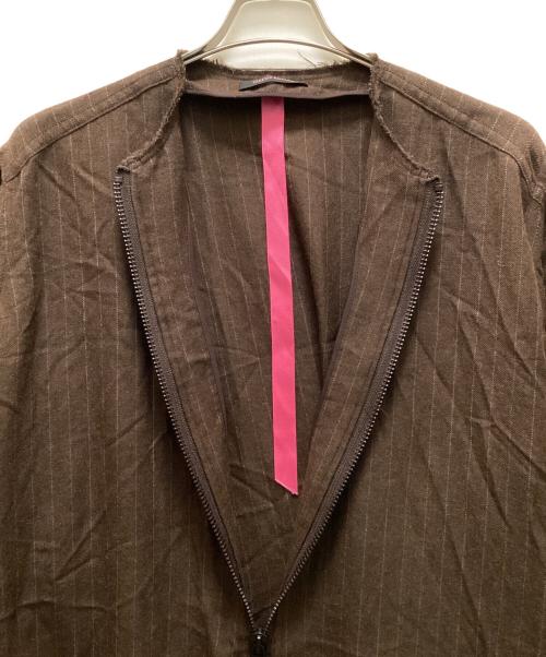 TAKESHI KOSAKA by Y's Pink Label（タケシコウサカ バイ ワイズピンクレーベル）TAKESHI KOSAKA by Y's Pink Label (タケシコウサカ バイ ワイズピンクレーベル) ウールストライプワンピース ブラウン サイズ:1の古着・服飾アイテム