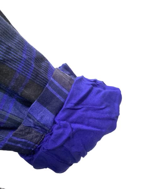 Y's（ワイズ）Y's (ワイズ) プレイドコートドレス ブルー×ブラック サイズ:Mの古着・服飾アイテム