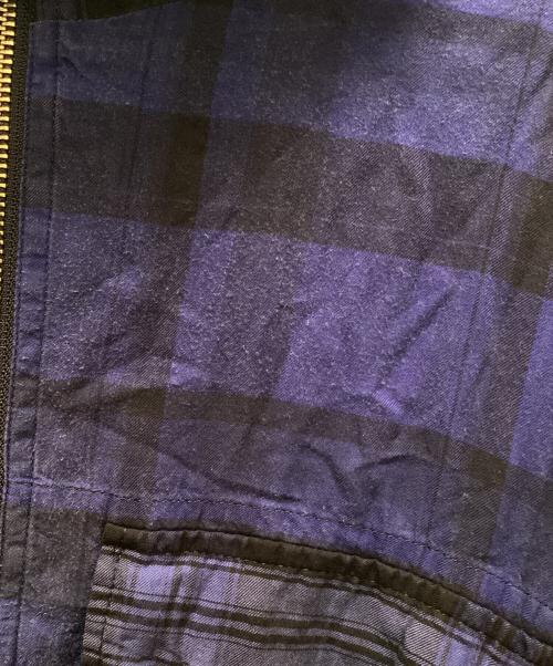 Y's（ワイズ）Y's (ワイズ) プレイドコートドレス ブルー×ブラック サイズ:Mの古着・服飾アイテム