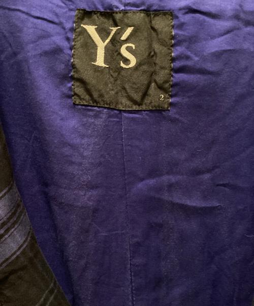 Y's（ワイズ）Y's (ワイズ) プレイドコートドレス ブルー×ブラック サイズ:Mの古着・服飾アイテム