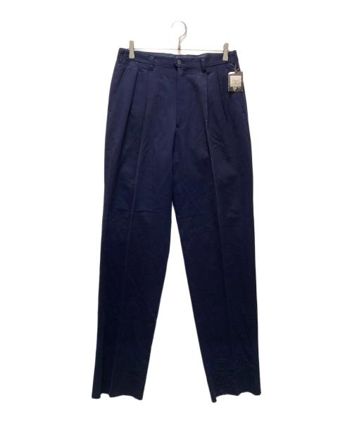 Christian Dior MONSIEUR（クリスチャンディオールムッシュ）Christian Dior MONSIEUR (クリスチャンディオールムッシュ) ヴィンテージ2タックウールコットンスラックス ネイビー サイズ:85の古着・服飾アイテム