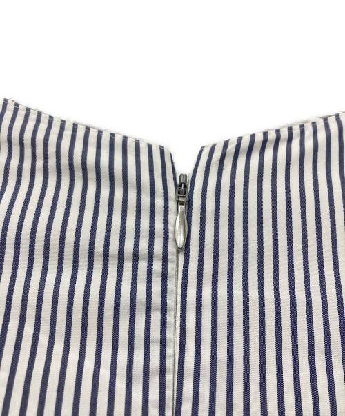 AKIRA NAKA（アキラナカ）AKIRA NAKA (アキラナカ) ドレープノットストライプドレス ホワイト×ネイビー サイズ:1の古着・服飾アイテム