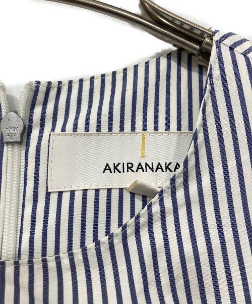 AKIRA NAKA（アキラナカ）AKIRA NAKA (アキラナカ) ドレープノットストライプドレス ホワイト×ネイビー サイズ:1の古着・服飾アイテム