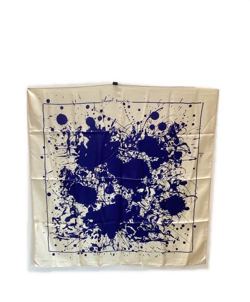 HERMES（エルメス）HERMES (エルメス) カレ90 Cheval surprise 思いがけない馬 ホワイト×ブルーの古着・服飾アイテム